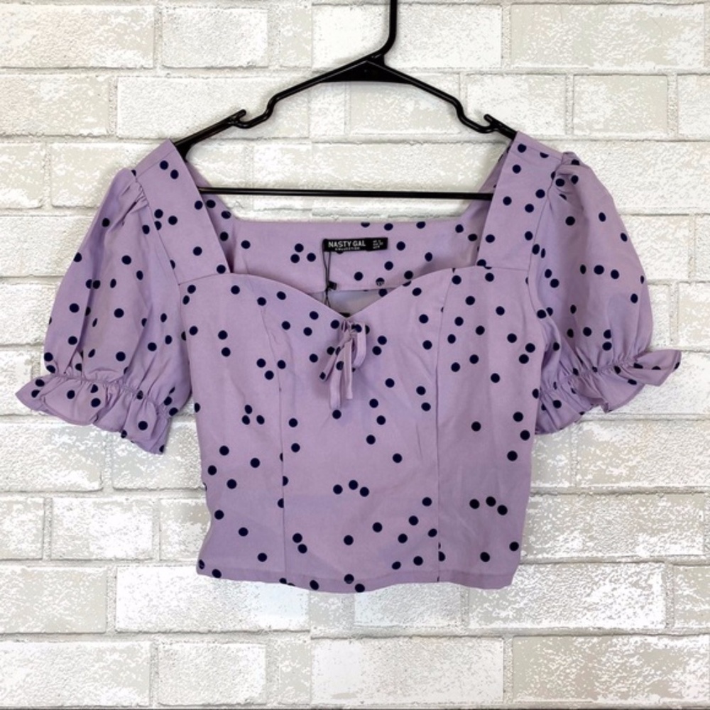Nasty Gal Purple Polkadot Top